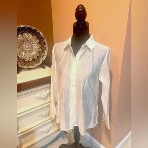 Sheer, silky shirt with sparkly gem